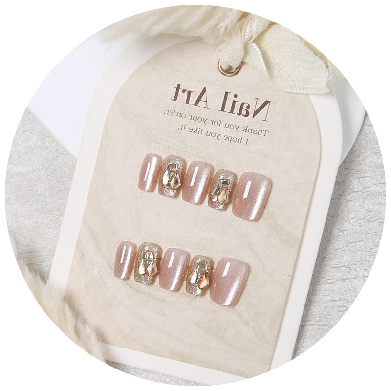 Glamorous Rhinestone-Embellished Press-On Nail Art Stornfield