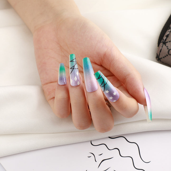 Artificial nails with star and moon design Stornfield
