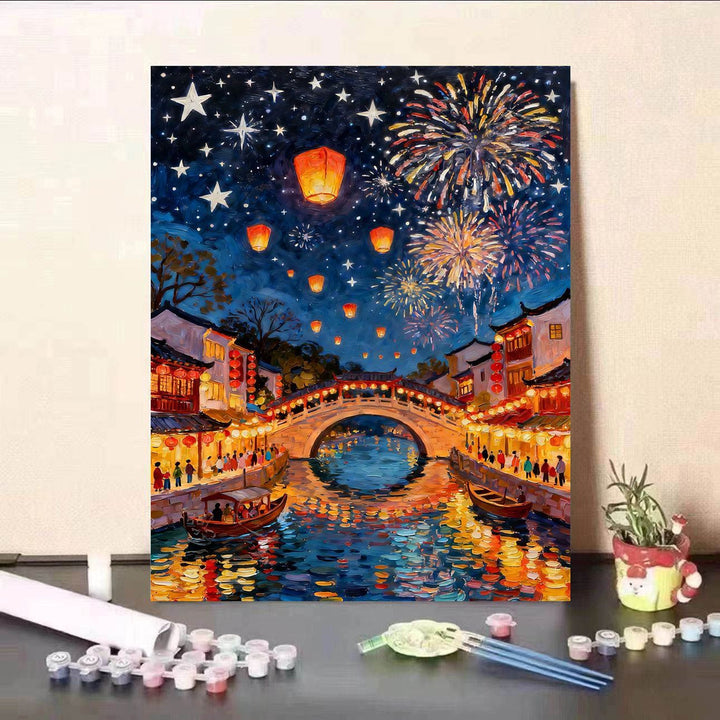 DIY Paint by Numbers Canvas Art Kit Stornfield