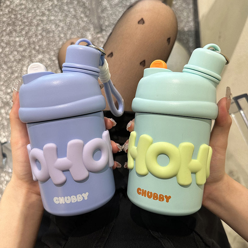Ladies insulated water bottle with ergonomic carrying handle and cheerful design Stornfield