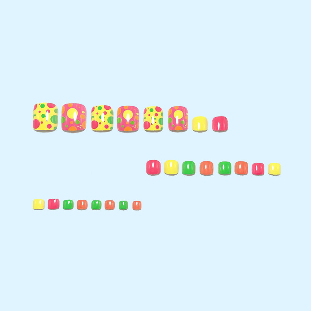 Creative Foot Art Nails with Colorful Dot Design Stornfield