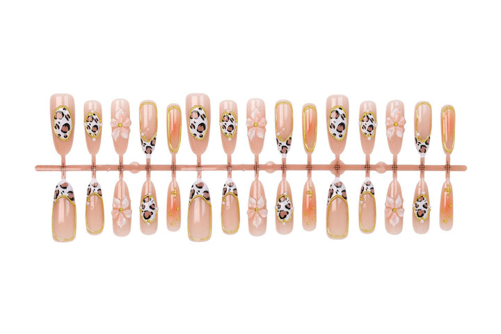Nail art set with floral and animal accents Stornfield