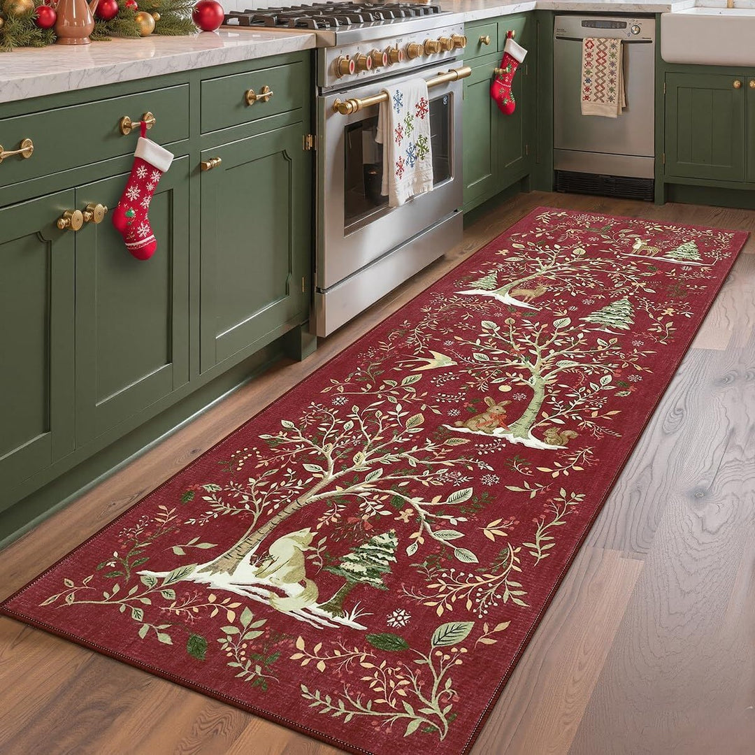 Christmas-Themed Kitchen Runner Mat for Floor
