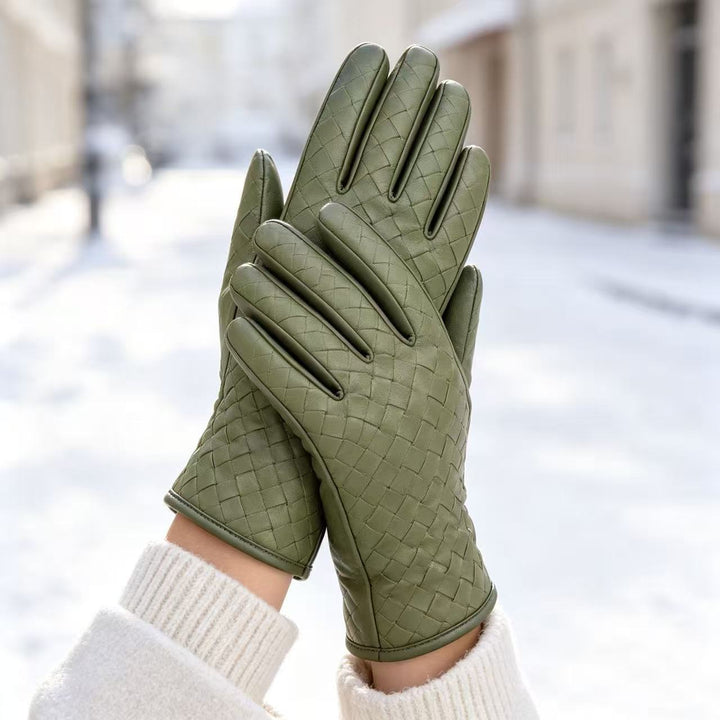 Premium Woven Leather Gloves Stornfield