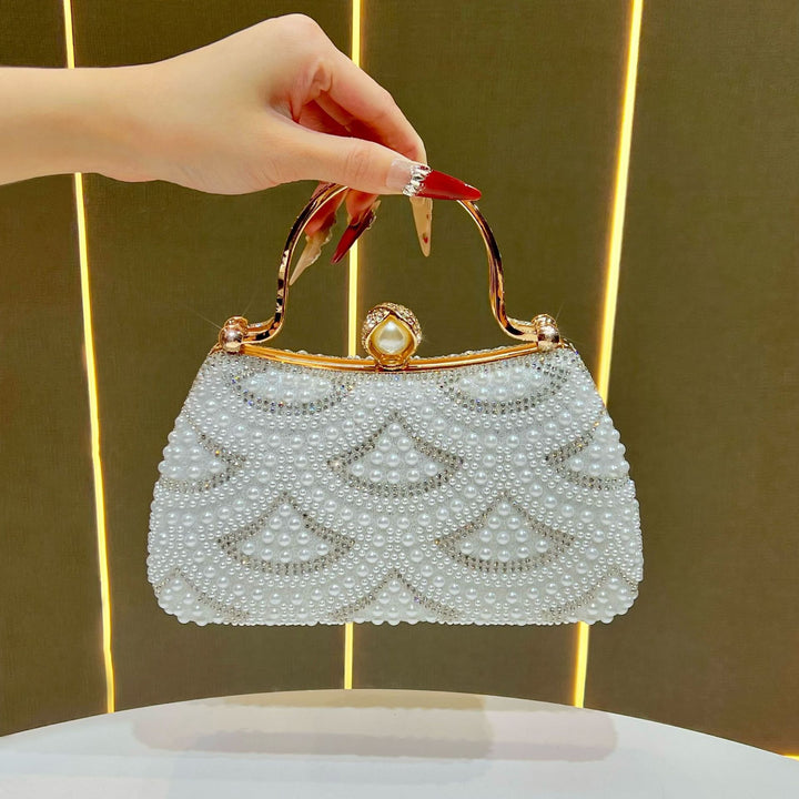 Vintage Pearl-Embellished Handbag