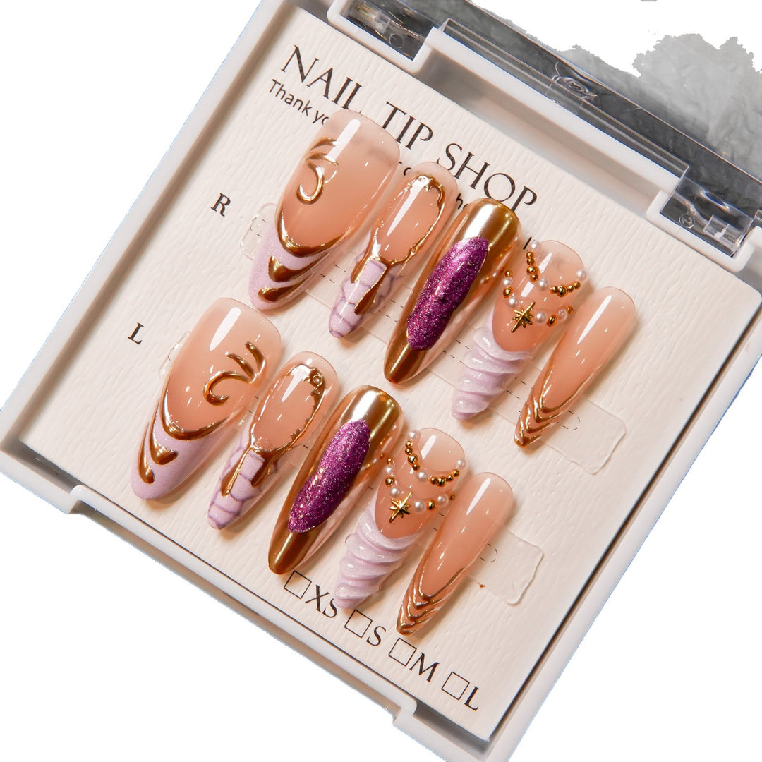Glamorous Ornate Press-On Nail Designs