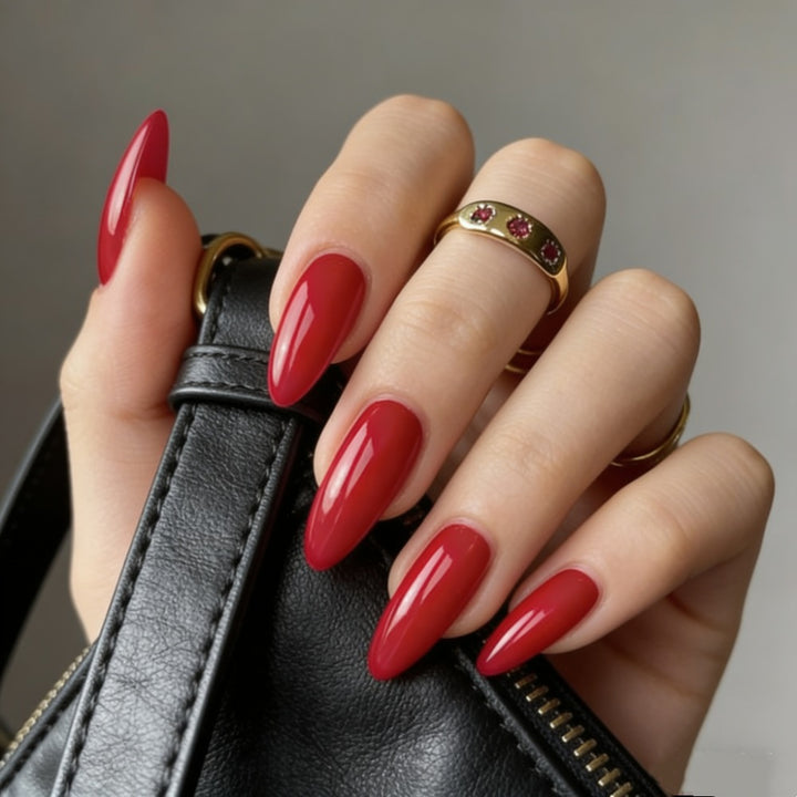 Artistic Almond-Shaped Press-On Nails