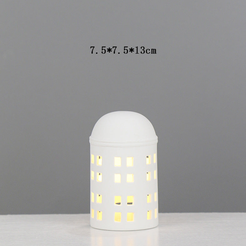 Decorative Ceramic House Candle Holder Stornfeild