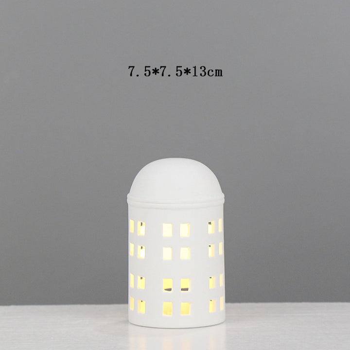 Decorative Ceramic House Candle Holder Stornfeild