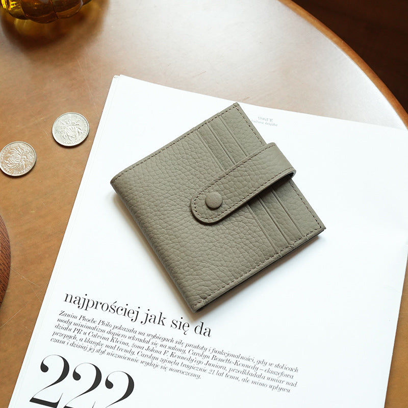 Textured Leather Bi-Fold Wallet