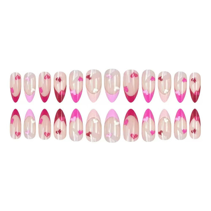 Artificial nail set with romantic heart designs Stornfield