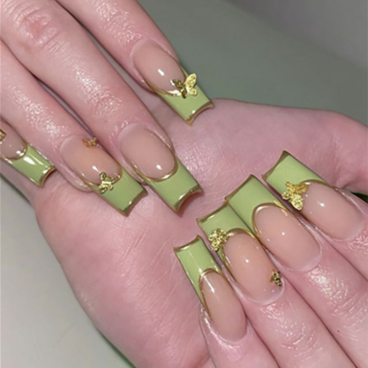 Artistic Press-On Nail Set with Celestial Design Stornfield