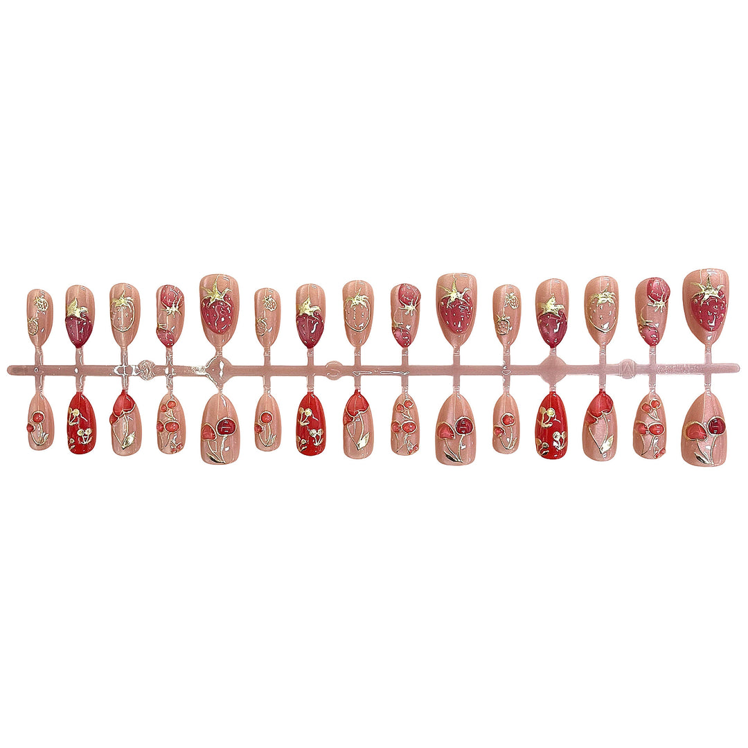 Artistic Floral-Accent Press-On Nails Set Stornfield