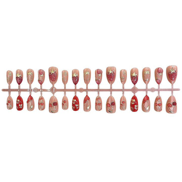 Artistic Floral-Accent Press-On Nails Set Stornfield