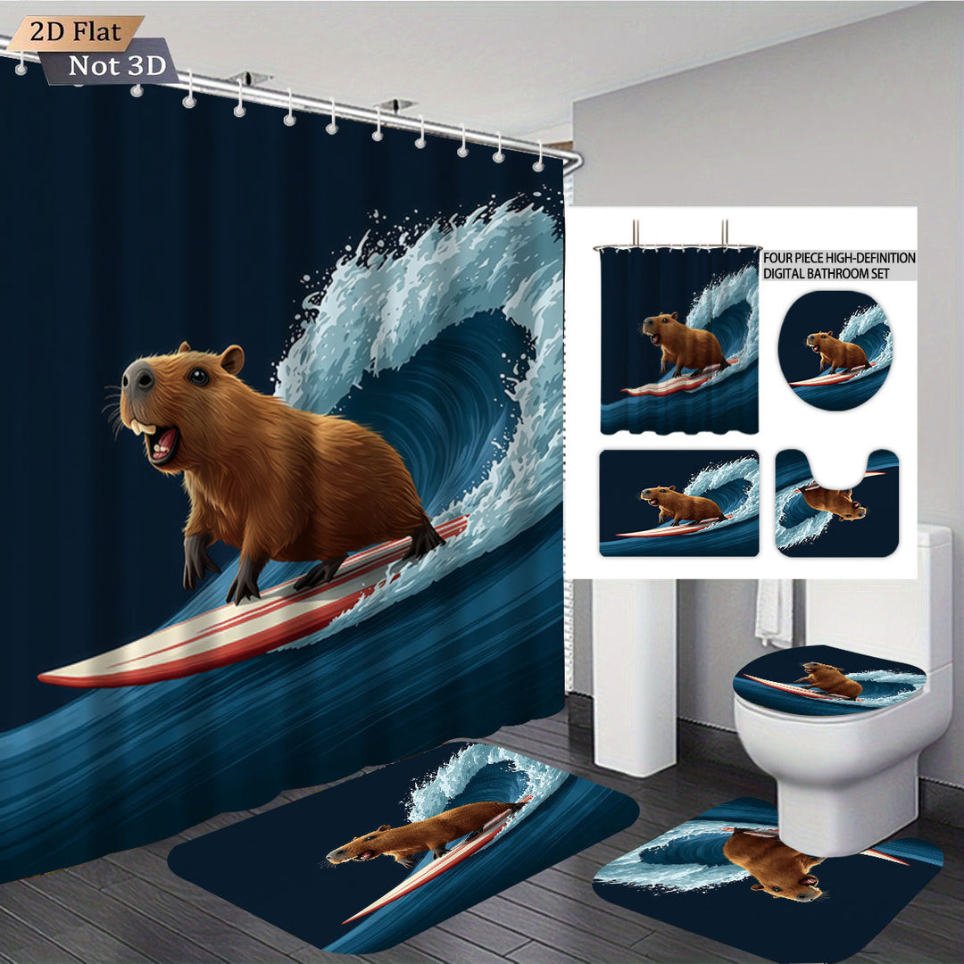 Cute Bear-Themed Four-Piece Bathroom Set Stornfield