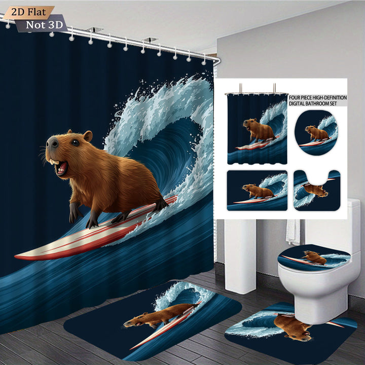 Cute Bear-Themed Four-Piece Bathroom Set Stornfield