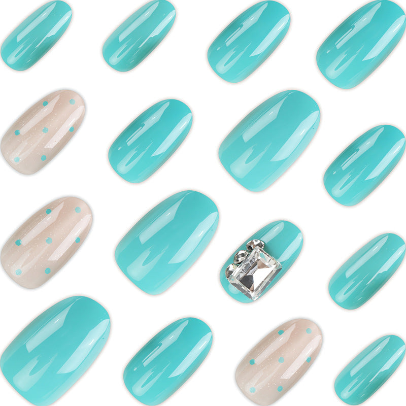 Decorative Press-On Nail Art Set with Gemstone Accents Stornfield