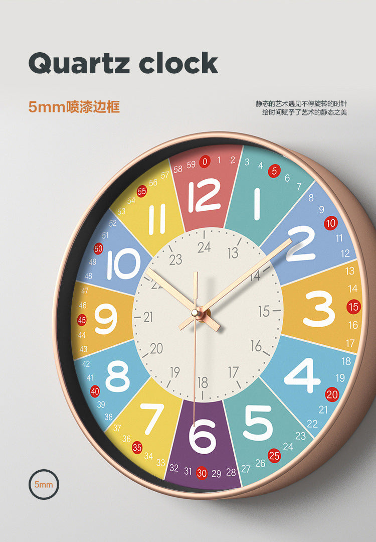 Color time Silent Kids' Clock – Silent Wall Clock with Educational Design | Stornfield