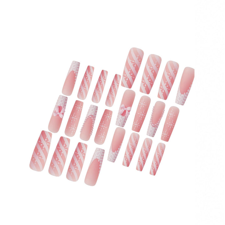 Decorative Press-On Nail Art with Pearl and Bow Accents Stornfield