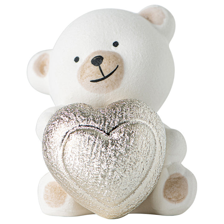 Kawaii Bear Figurine with Heart Stornfield