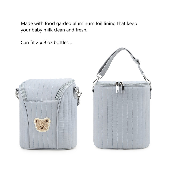 Fashionable Shoulder Bag with Quilted Design and Cute Bear Motif Stornfield