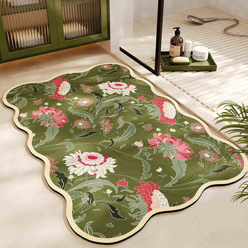 Plush Leaf-Shaped Bath Mat