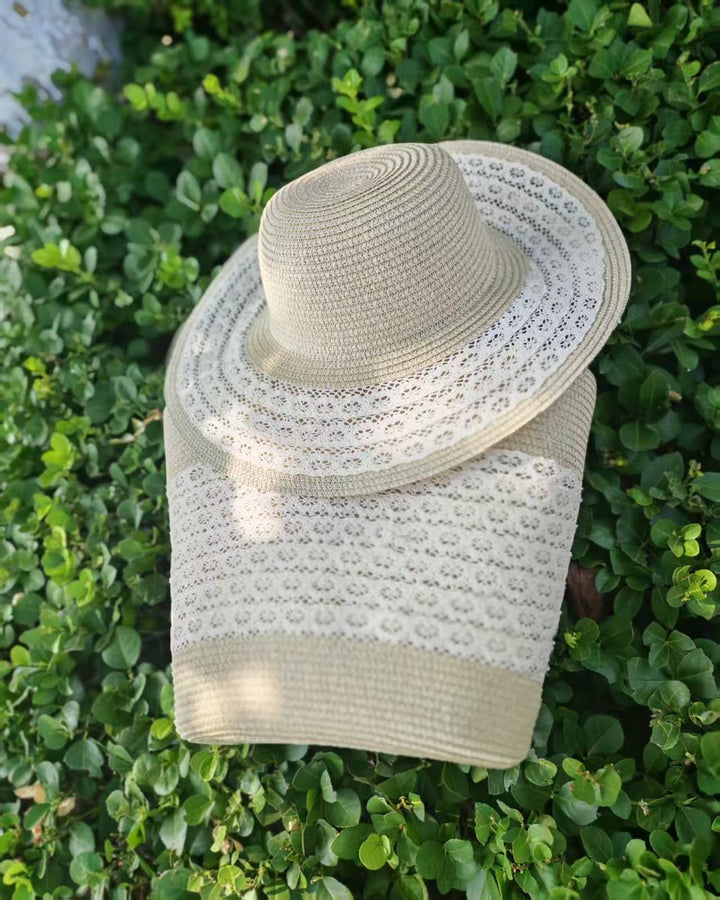 Sun hat with elegant crochet trim Stornfield