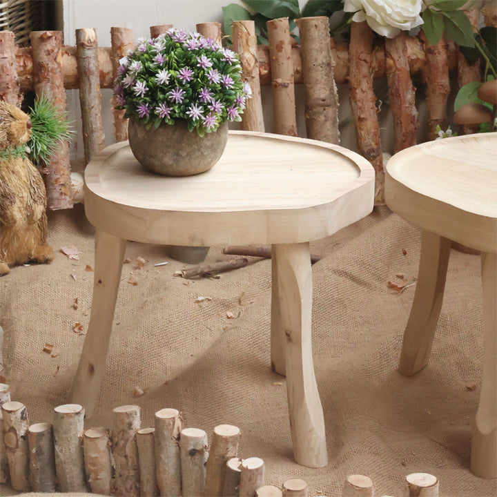 Modern wooden footstool Stornfield