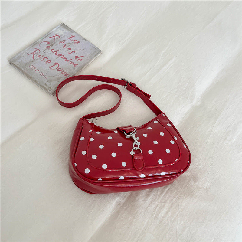 Stylish Polka Dot Crossbody Handbag