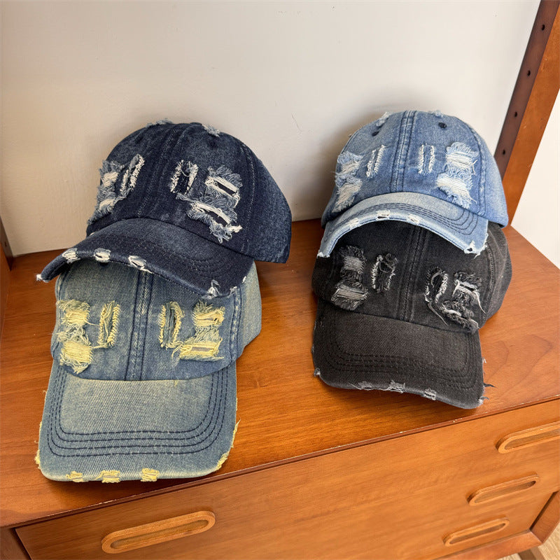 Women's Distressed Denim Adjustable Baseball Cap Stornfield