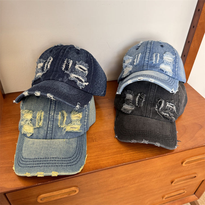 Women's Distressed Denim Adjustable Baseball Cap Stornfield