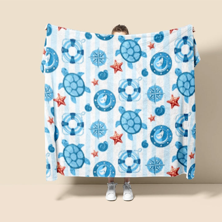 Plush Turtle-Themed Throw Blanket