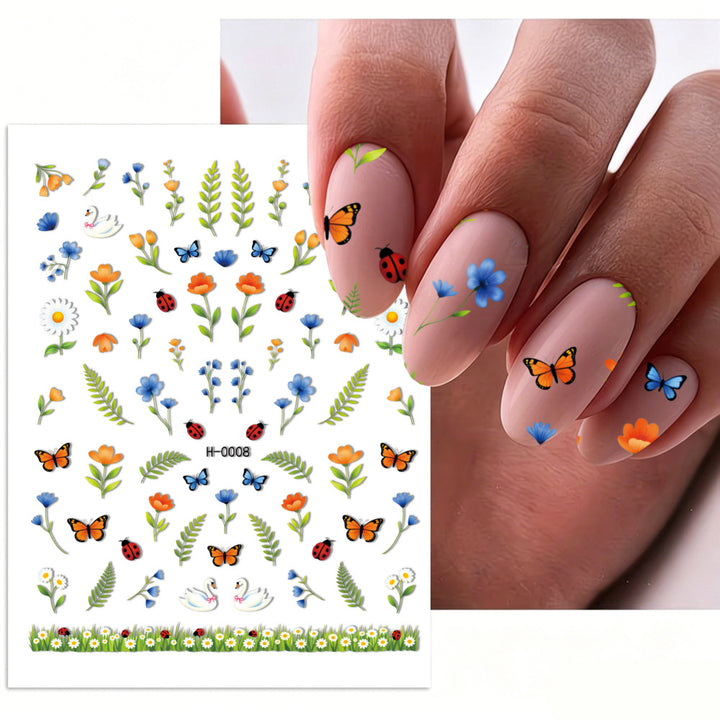 Floral Design Nail Art Sticker Set
