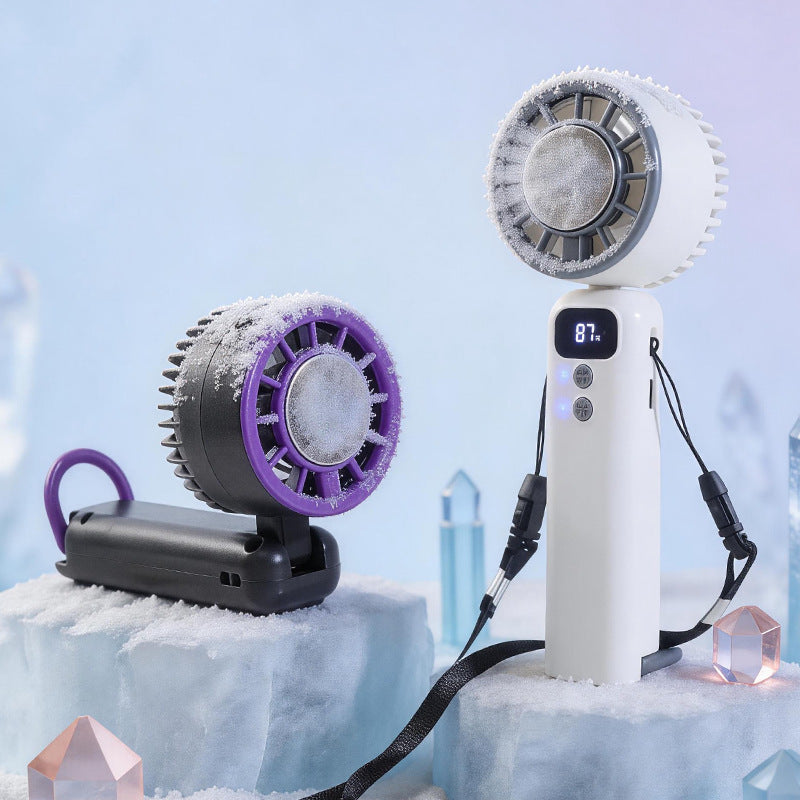 Women Multifunctional Hand Fan with LED Display and USB Charging Function Stornfield