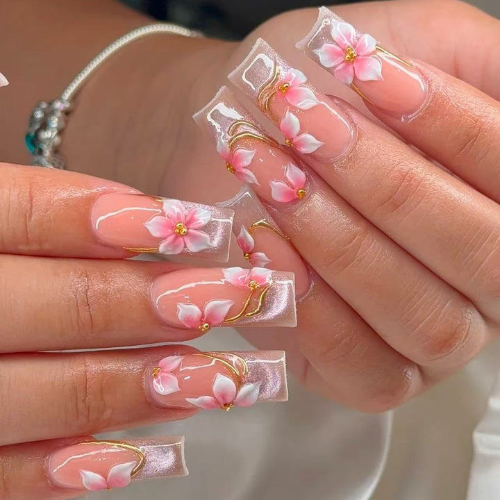 Floral Acrylic Nail Art Stornfield