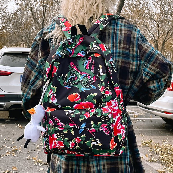 Leisure backpack with colorful floral pattern Stornfield