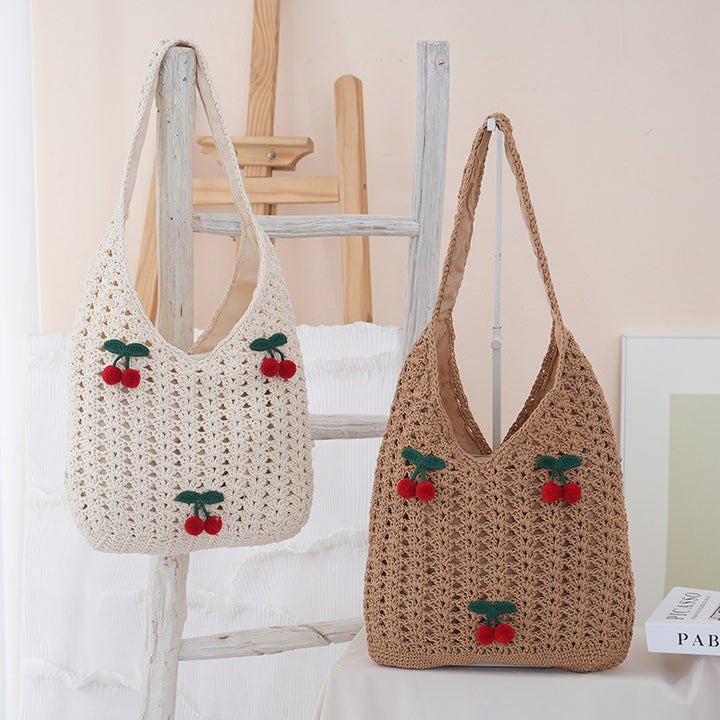 Handcrafted cotton shopper with fruity design Stornfield