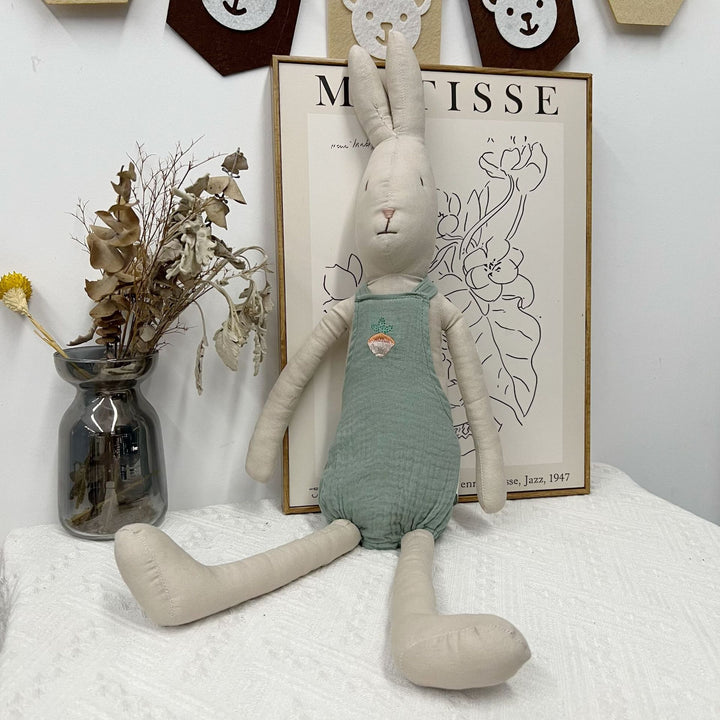 Handmade Organic Linen Long‑Leg Bunny Soft Toy