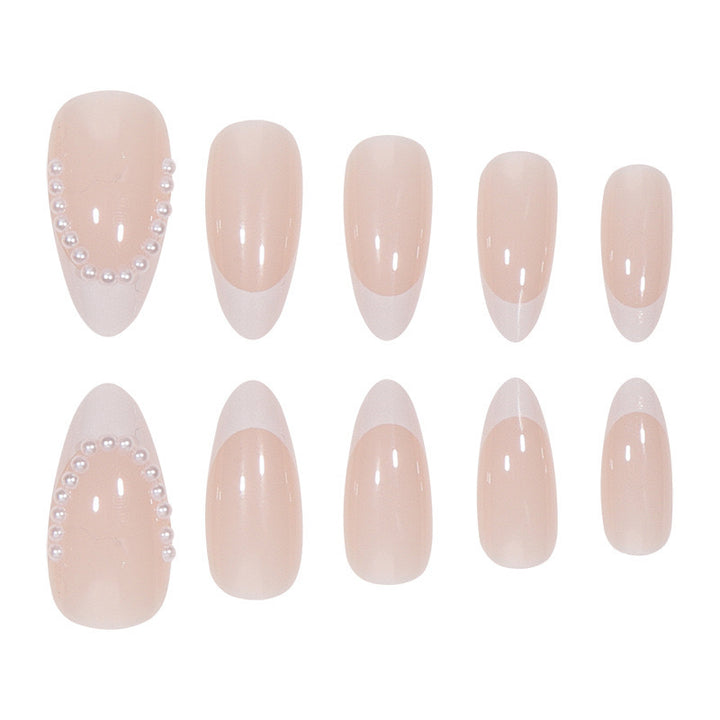 Artificial nail set with elegant tips and pearl decorations Stornfield