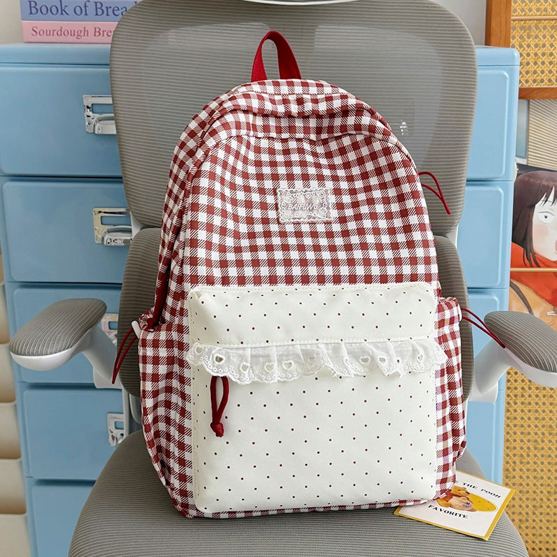 Cute Checkered Pattern Backpack Stornfield