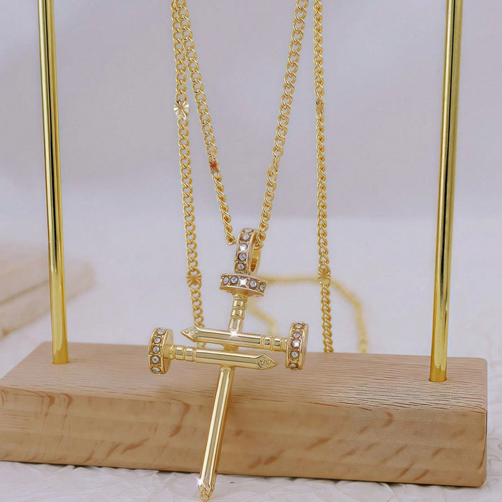 Luxurious Gemstone Embellished Cross Pendant Necklace Stornfield