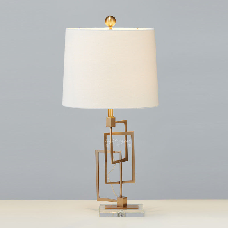 Geometric Table Lamp with Luxe Metal Base