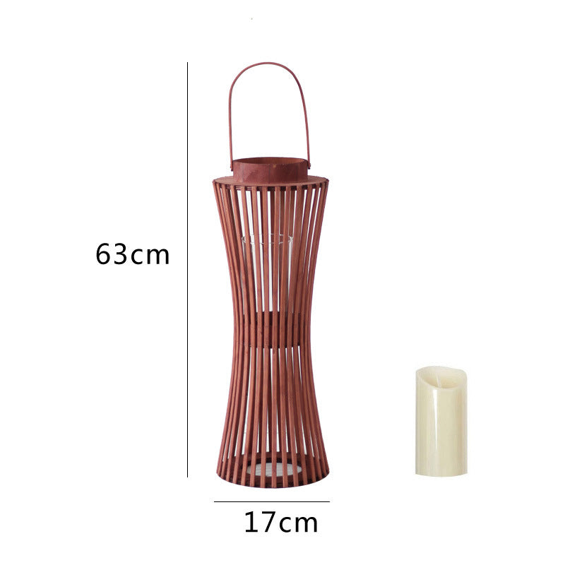 Elegant lantern made of woven wood Stornfield