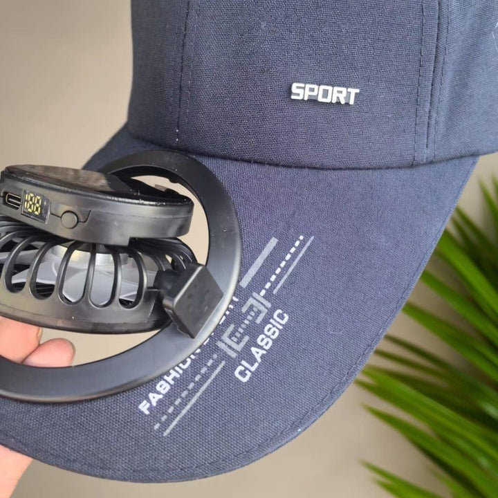 Portable solar-powered USB-C fan with digital battery indicator Stornfield