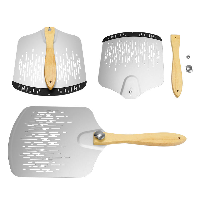 Perforated Stainless Steel Pizza Peel with Ergonomic Wooden Handle Stornfield