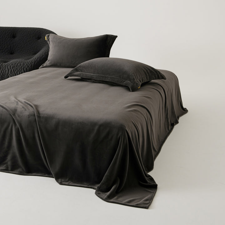 Velvet-Feel Brushed Microfiber Sheet Set with Drapey Flat Sheet & Matching Pillowcases