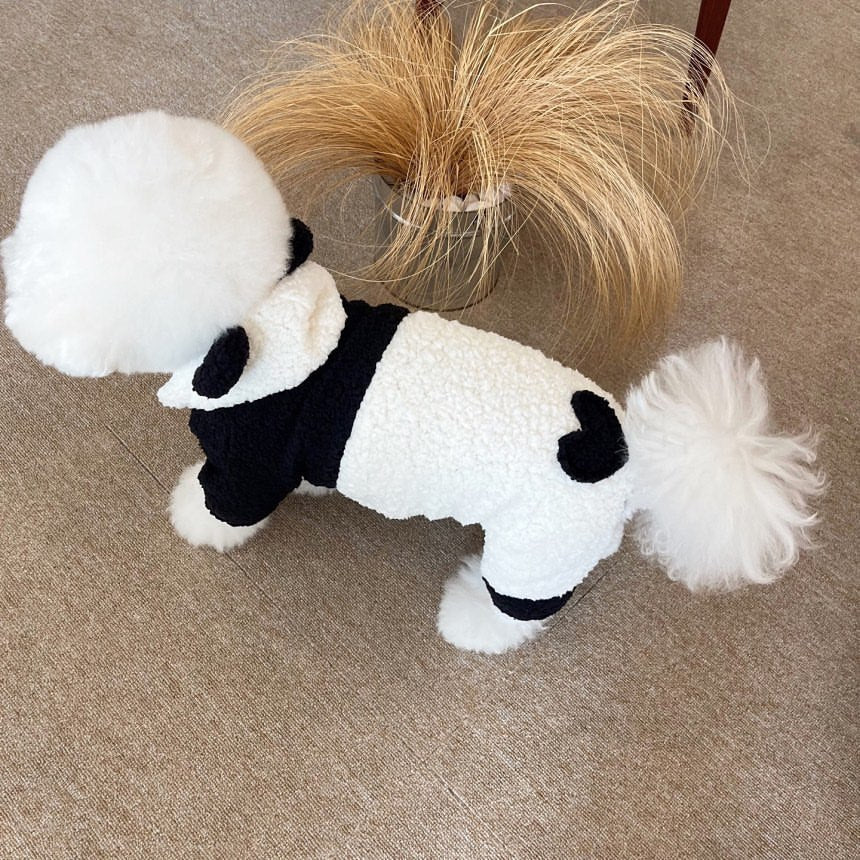 Teddy Sherpa Harness-Compatible Dog Vest with Contrasting Heart Appliqué
