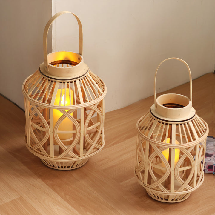 Handcrafted lantern made of rattan Stornfield