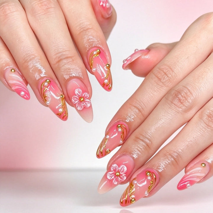Artistic Floral Nail Enhancements 1790638464