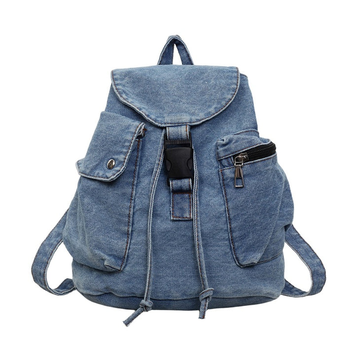 Casual Denim Drawstring Backpack Stornfield